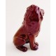 Zsolnay Red Eosin Lion Figurine - Dark Red