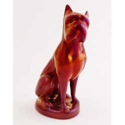 Zsolnay Red Eosin Boxer Dog Figurine