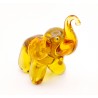 Murano Style Art Glass Elephant Figurine - Amber Color