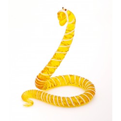 Murano Style Art Glass Snake Figurine - Amber Color