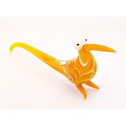 Murano Style Art Glass Bird Figurine - Orange