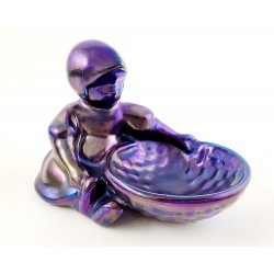 Zsolnay Eosin Sitting Girl with Basket - Beautiful Color