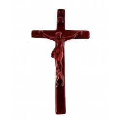 Zsolnay Dark Red Crucifix Cross - Small