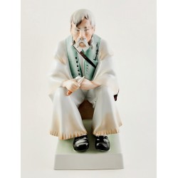 Zsolnay Peasant Man Eating Bacon Figurine