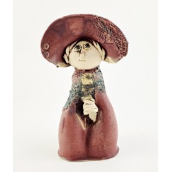 Ceramic Lady Figurine - Old Lady in Big Hat
