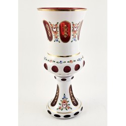 Vintage Bohemian Glass Vase - Red