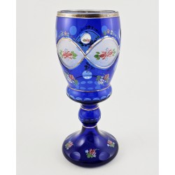Vintage Bohemian Glass Vase - Blue