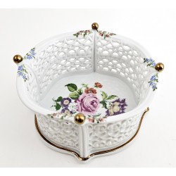 Vintage Wallendorf Openwork Porcelain Basket