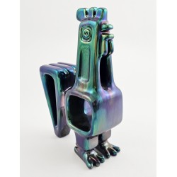 Zsolnay Eosin Art Deco Rooster Figurine - Unique Color