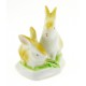 Vintage Hungarian Hollohaza Porcelain Bunny Rabbits Figurine 