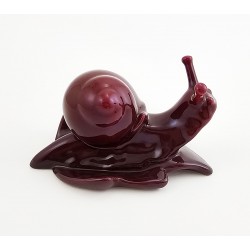 Zsolnay Eosin Snail Figurine - Dark Red