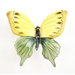 Hungarian Porcelain Butterfly Wall Decor - Yellow, Green