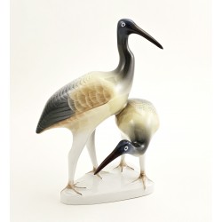 Hollohaza Pair of Cranes Figurine - Made in Hungary