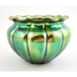 Zsolnay Eosin Segmented Vase - Green