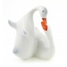 Vintage Hungarian Hollohaza Porcelain Deco Duck Pair Figurine 