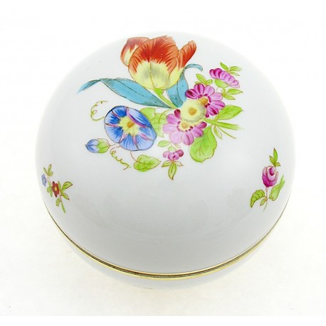 Vintage Hungarian Porcelain Herend Tulipe Bouquet Covered Dish 