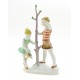 Hungarian Porcelain Herend Boy with Girl Figurine Watering a Tree 