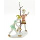 Hungarian Porcelain Herend Boy with Girl Figurine Watering a Tree 