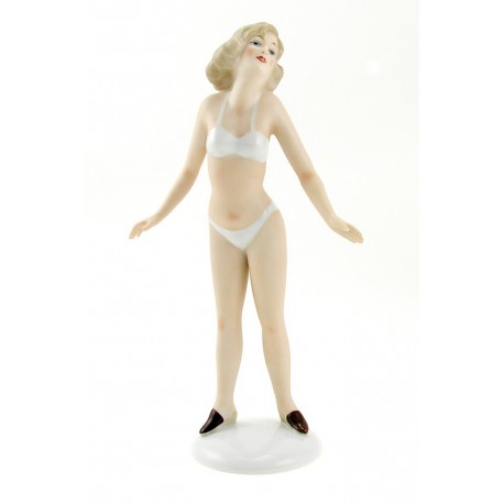 Wallendorf Porcelain Girl Figurine In Bikini