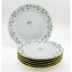 Hungarian Porcelain Herend Sabina Vert Decor Dessert Set with Serving Platter